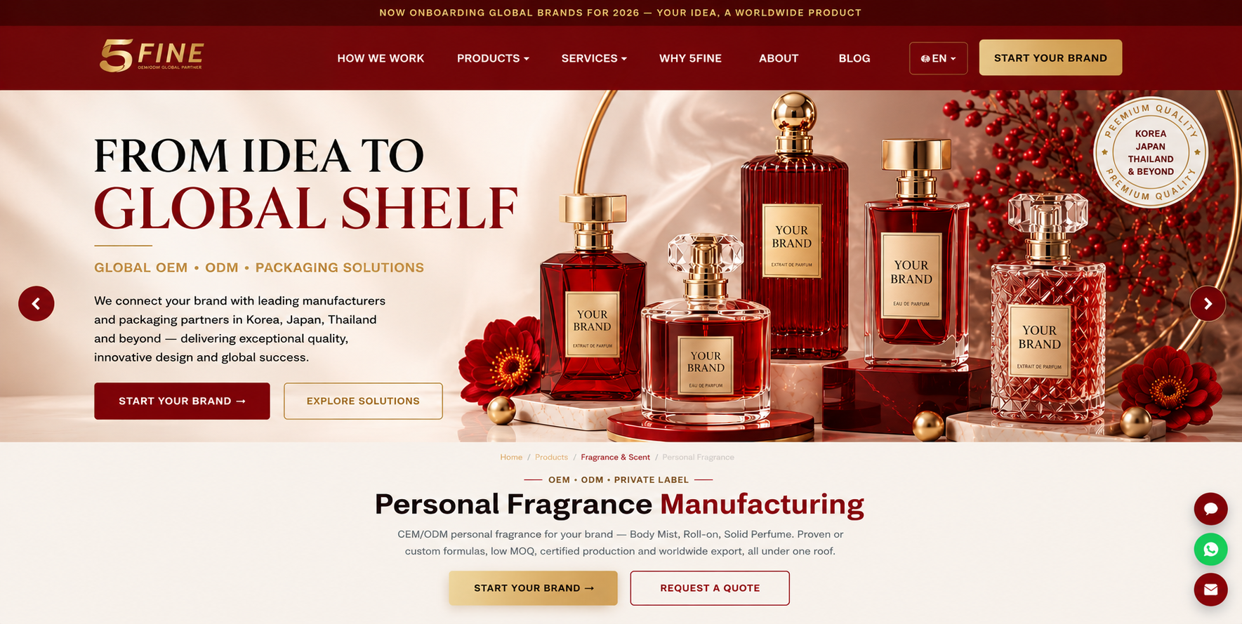 Personal Fragrance Manufacturing — 5FINE OEM/ODM fragrance & scent
