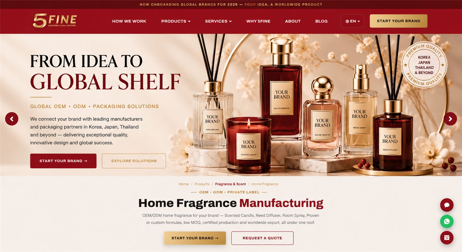 Home Fragrance Manufacturing — 5FINE OEM/ODM fragrance & scent
