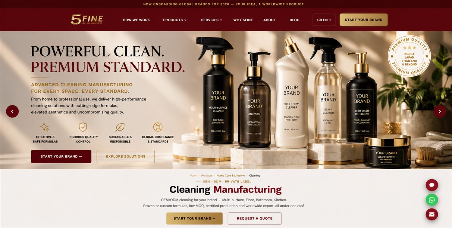 Cleaning Manufacturing — 5FINE OEM/ODM home care & lifestyle