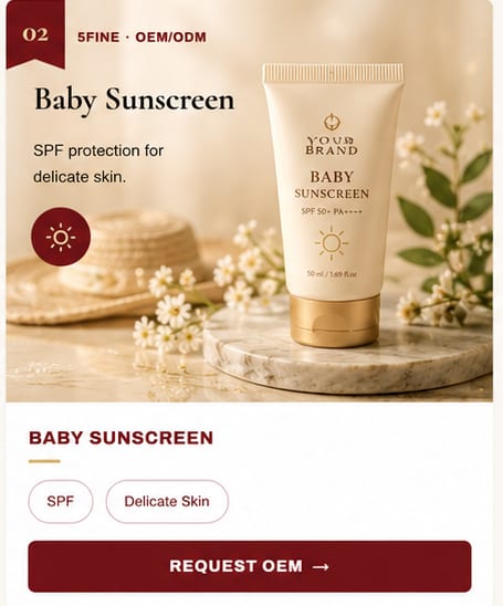 OEM Baby Sunscreen — 5FINE private label OEM/ODM