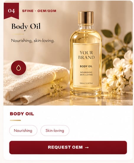 OEM Body Oil — 5FINE private label OEM/ODM