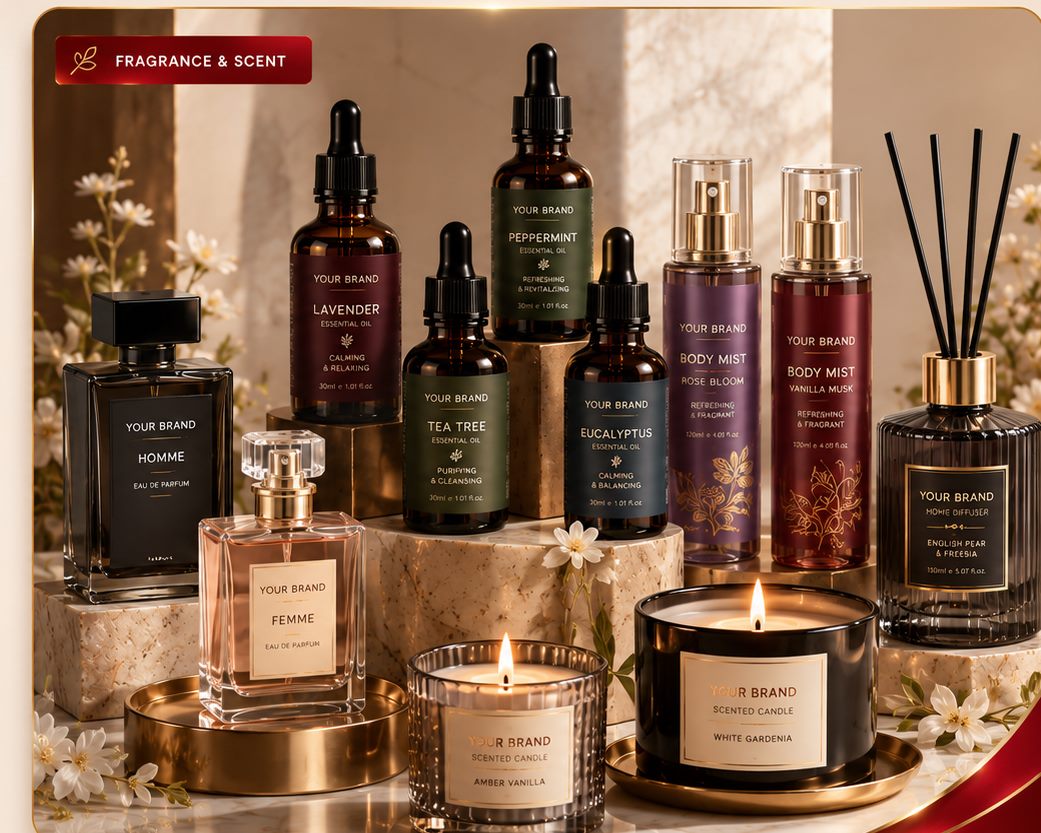 5FINE OEM/ODM fragrance — perfume, body mist, essential oils, candles and diffusers produced for your own brand