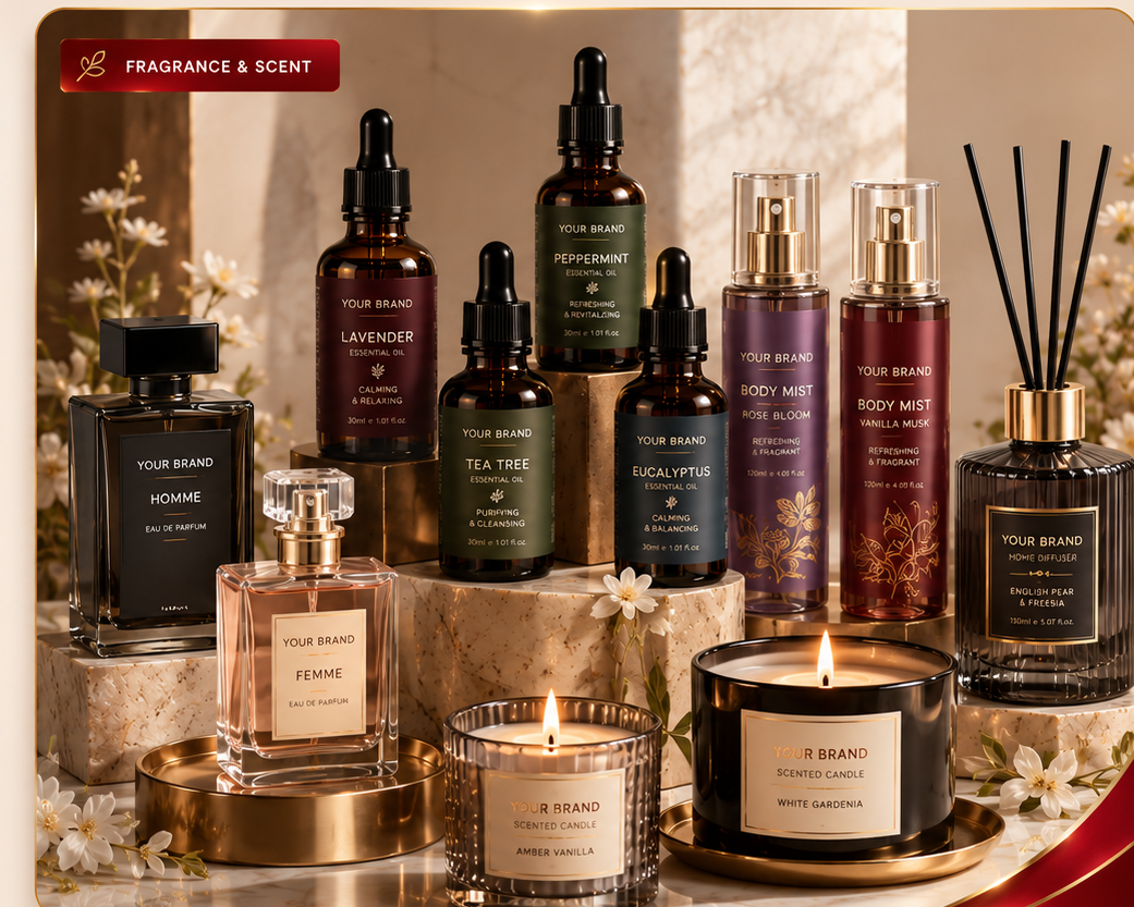 5FINE OEM/ODM fragrance — perfume, body mist, essential oils, candles and diffusers produced for your own brand