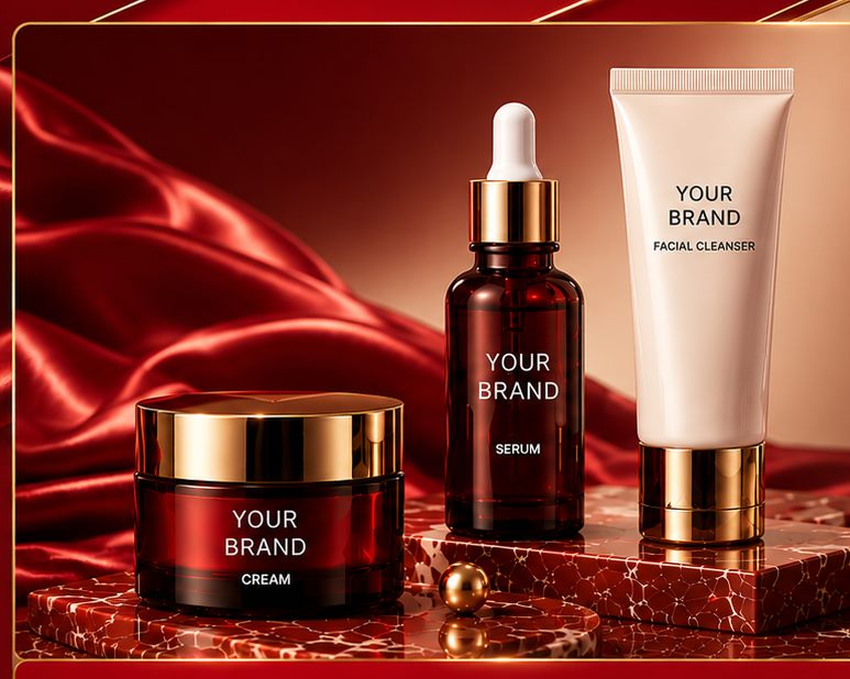 5FINE OEM/ODM skincare & cosmetics — cream, serum and facial cleanser produced for your own brand